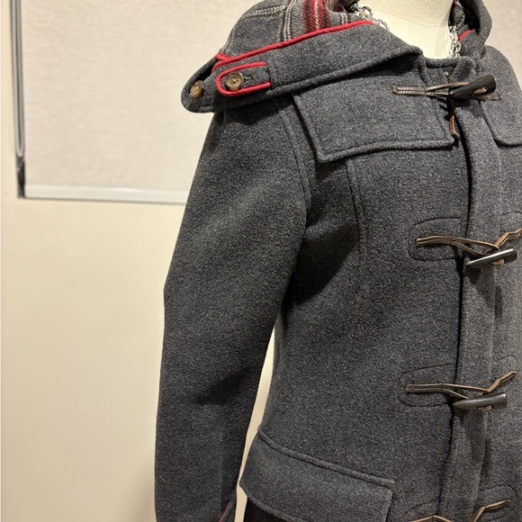 TNA Aritzia 100% Wool Duffle Coat with Hood – Charcoal Grey (M) - Picture 2 of 11